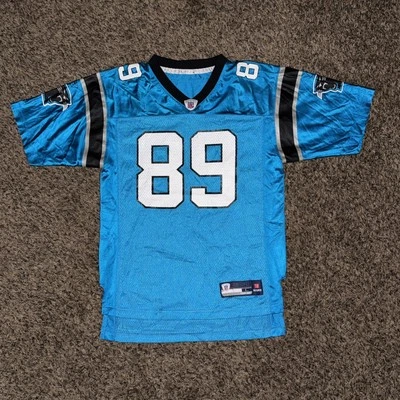 Vintage Reebok NFL Carolina Panthers Steve Smith #89 Blue Jersey YOUTH LARGE - Imagem 1 de 4