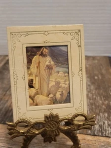 Vintage Miniature Jesus The Good Shepherd Picture Frame Dollhouse - Picture 1 of 6