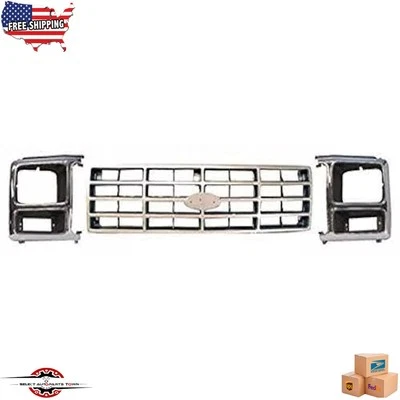 Fits 1982-1986 Ford F-100 150 250 350 Bronco Front Grille & Headlight Bezel Trim - Image 1 of 4