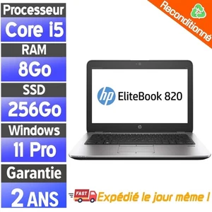 ☑️⭐☑️HP EliteBook 820 G3 Reconditionné - Core i5 - SSD 256Go - Ram 8Go - 12'5" - Photo 1/5