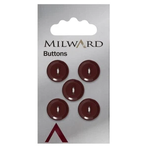 Milward Buttons: Carded: 15mm: 5 Packs of 5: Dark Red: 2-Hole - Picture 1 of 2
