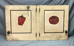 Antique VTG Pair Shabby Cape Cod Cottage 20x24 Cupboard Doors Chic Old 1069-25B - Picture 1 of 18