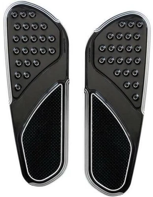 Tableros de piso originales perforados Accutronix - tacón moleteado - negro motocicleta Foto 1 de 3