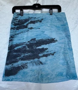 Falda HD en París Naturaleza Estampado Agua Digital Rápidos River Rocks 30 Anthropologie - Imagen 1 de 6