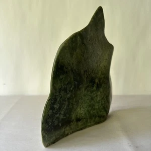 Natural Nephrite Jade Slab – Green Hand-Carved Display Stone 8x7 Inch Polished - Picture 1 of 8
