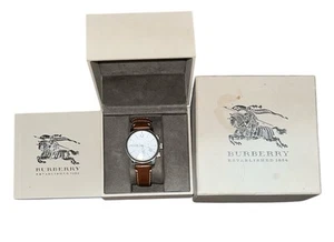Burberry Watch Women's Swiss Chronograph Leather Strap 42mm BU7817 Needs Battery - Picture 1 of 5