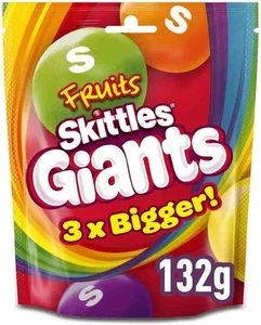Skittles Giants Vegan Sweets, Fruit Flavoured Sharing Bag - Picture 1 of 11