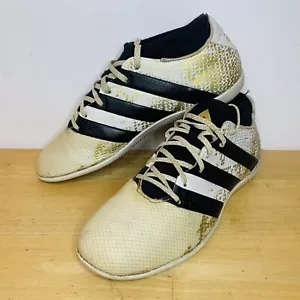 Scarpe da calcio Adidas ACE 16.3 indoor da uomo bianche e oro taglia UK 8,5 EUR 42 2/3 - Foto 1 di 9