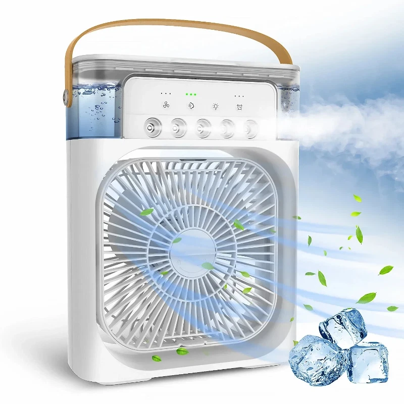3-in-1 Portable Air Cooler Fan Humidifier with LED Light for Home & Office - Image 1 of 4