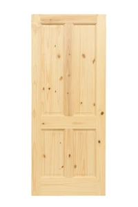 Internal Knotty Pine 4 Panal Door Unfinished B Graded Stock - Picture 1 of 3