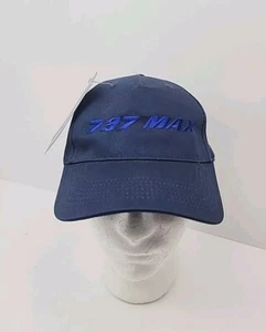 Boeing 737 Max Cap Hat Adult Mens Adjustable Strapback Aircraft Plane Navy Blue - Picture 1 of 6