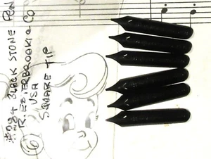 6 VINTAGE R ESTERBROOK & CO-#284-BLACKSTONE DIP PEN NIBS-USA+LETTER+DRAW+DETAILS - Picture 1 of 2