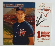 1994 MIDLAND ANGELS KEITH MORRISON ROOKIE OFFICIAL 5.5"X5" 1 HOUR PHOTO AUTO