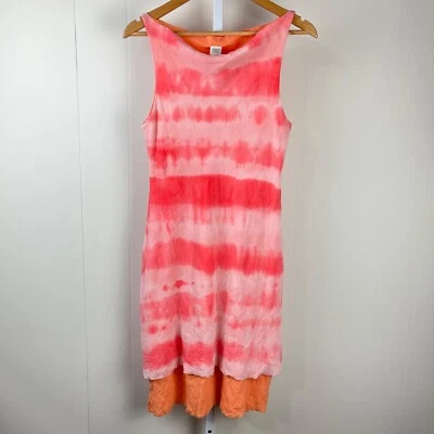 Vestido vintage Y2K Sweet Pea para mujer grande rosa brillante naranja nailon malla elástica Foto 1 de 4