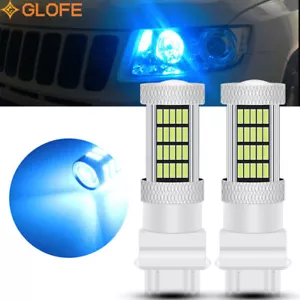 2Pcs 3156 3157 3057 8000K Ice Blue 92SMD LED DRL Daytime Running Light Bulbs - Picture 1 of 11