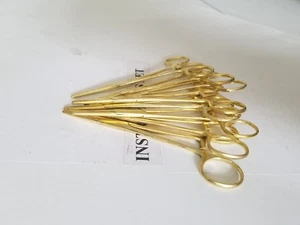 12 Kelly Forceps 5.5" STR FULLY GOLD Surgical Dental - Picture 1 of 2