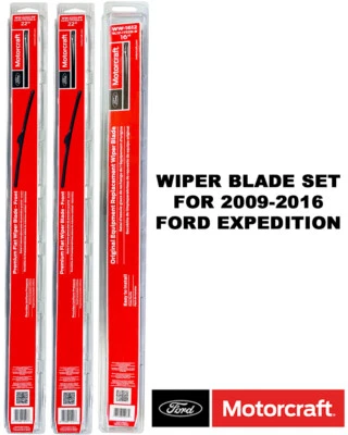 Motorcraft Wiper Blades Genuine OEM Set Of 3 For Ford Expedition 2009-2016 - Изображение 1 из 2