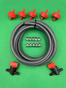 5 Feet 1/4 inch ID Fuel Line Hose Kit with 10Clamps for Briggs Kawasaki Kohler - Picture 1 of 9