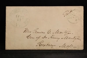 Vermont: Quechee Village 1854 Stampless Cover, Blue PAID 3, DPO Windsor Co - Foto 1 di 7