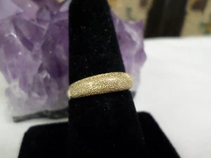 14k Yellow Gold Texture Laser Dome Stack Ring - size 7 Milor Italy, 2g - Picture 1 of 9