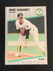 Greg Cadaret 1989 Fleer #4 Oakland Athletics Baseball Card