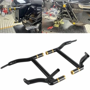 Saddlebag Guard Highway Crash Bar w/4 Pcs End Tube Sliders For Touring '14-later - Picture 1 of 9