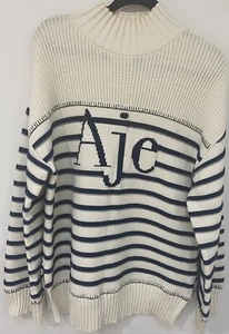 Aje brand Women’s Stripe Logo Jumper Size L (AU 12-14) - Picture 1 of 8
