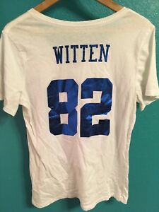 Dallas Cowboys Women's Authentic Jason Witten Name & Number V-Neck Large T-Shirt