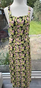 NEXT Green Yellow Pink Floral Pinafore Dungaree Dress UK Size 12 Brand New - Picture 1 of 14