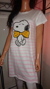 Peanuts Snoopy Big-Schlafshirt/Nachthemd Rosa-weiß Kurzarm Neu Gr 40 - Bild 1 von 7