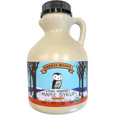 Jarabe de arce orgánico puro Vermont, jarra de una pinta (16 oz), grado A oscuro robusto Foto 1 de 4