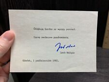 Lech Walesa Autograph JSA CERTIFIED Signed 4x5 Card FORMER PRESIDENT POLAND