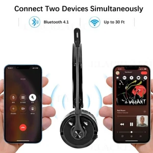 for Truck Driver Call Center Office PC Bluetooth Noise Cancelling Clear Headset - Bild 1 von 9