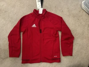 Adidas Kids Youth Size 5-6 2XS Long Sleeve Red Zip Up Jacket NWT - Picture 1 of 3