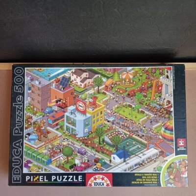 Educa All Downtown 500 Piece Jigsaw Pixel Puzzle 48x34cm #14487 Complete Rare - Image 1 of 4