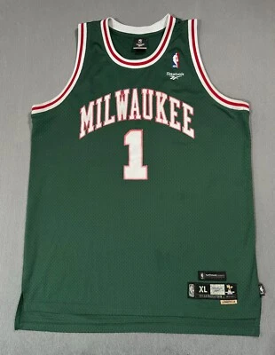Oscar Robertson Milwaukee Bucks Reebok Vtg NBA Basketball Sports Jersey Shirt XL - Image 1 of 4
