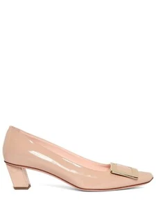 Roger Vivier Belle Vivier Nude Beige 45mm Patent Leather Pumps New - Picture 1 of 3