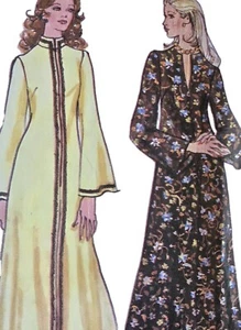 1970s Kimono Sleeve Stand Collar A Line Maxi Dress Vogue 8446 Sewing Pattern - Picture 1 of 3