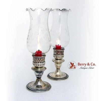 Lámpara Hurricane plata de ley Wm Rogers 1940 Foto 1 de 4