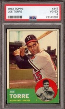 1963 Topps #347 Joe Torre - PSA VG-EX 4 - Milwaukee Braves - VSCARDS
