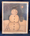 Sealed 8x10 &quot;Twiggy&quot; Snowman Folk Art Print Signed by Artist Norma Schneeman