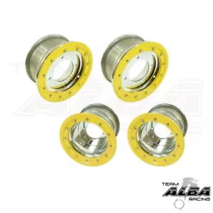Raptor 350 250 125 Front Rear Wheels Beadlock 10x5 8x8 Alba PY 41 - Foto 1 di 1