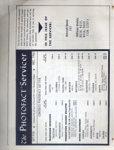 Photofact Servicer Bennett Modell 101 Hoffmann Modelle 8014/15/16 und 9003 PFAX76 - Bild 1 von 1