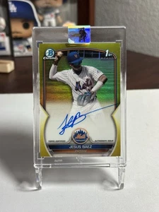 2023 Bowman Chrome Jesus Baez Auto Autograph Yellow Refractor /75 Mets - Picture 1 of 5