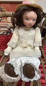 Muñeca niña morena 1976 hecha a mano de 15” de alto cara pintada cera corporal suave? Manos de cabeza - Imagen 1 de 12