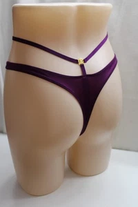 Sissy Prissy Purple& Gold VS Royal Satin Princess Cage Cheeky Panties S/P - Picture 1 of 8