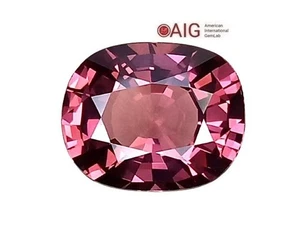 AIG CERTIFIED 3.12CTS Orange Pink natural spinel cushion cut loose gemstones - Picture 1 of 5