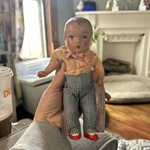 Vintage Latino Boy 8” Doll Composition & Jointed Beautiful Hand Painted Face - Picture 1 of 6