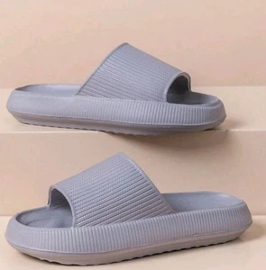 NEW LADIES WOMENS FASHION RUBBER SLIDERS SLIP ON SOFT SANDALS SZ 2-3 - Picture 1 of 4