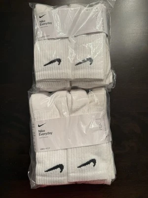 2 paquetes: Nike Grande WMN 10-13/HOMBRES 8-12 Everyday Algodón Acolchado Crew SX7666-100 Foto 1 de 4